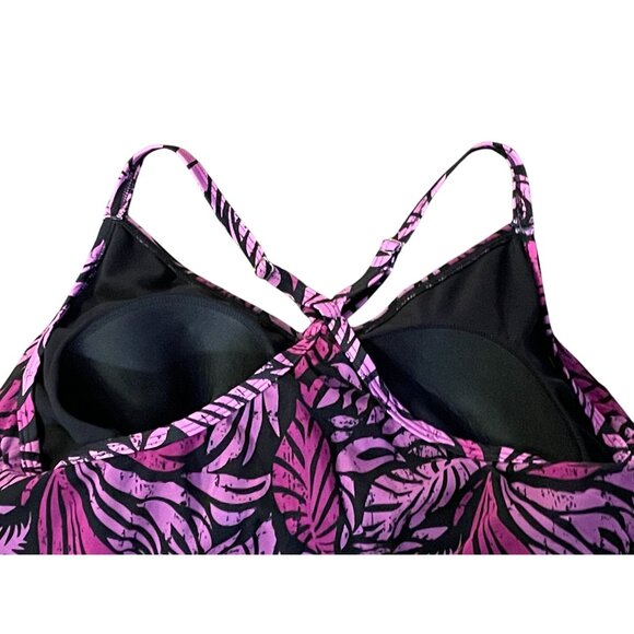 Swimsuits for All Tankini Top Womens 24 Used Black Pink/Purple - Picture 14 of 16